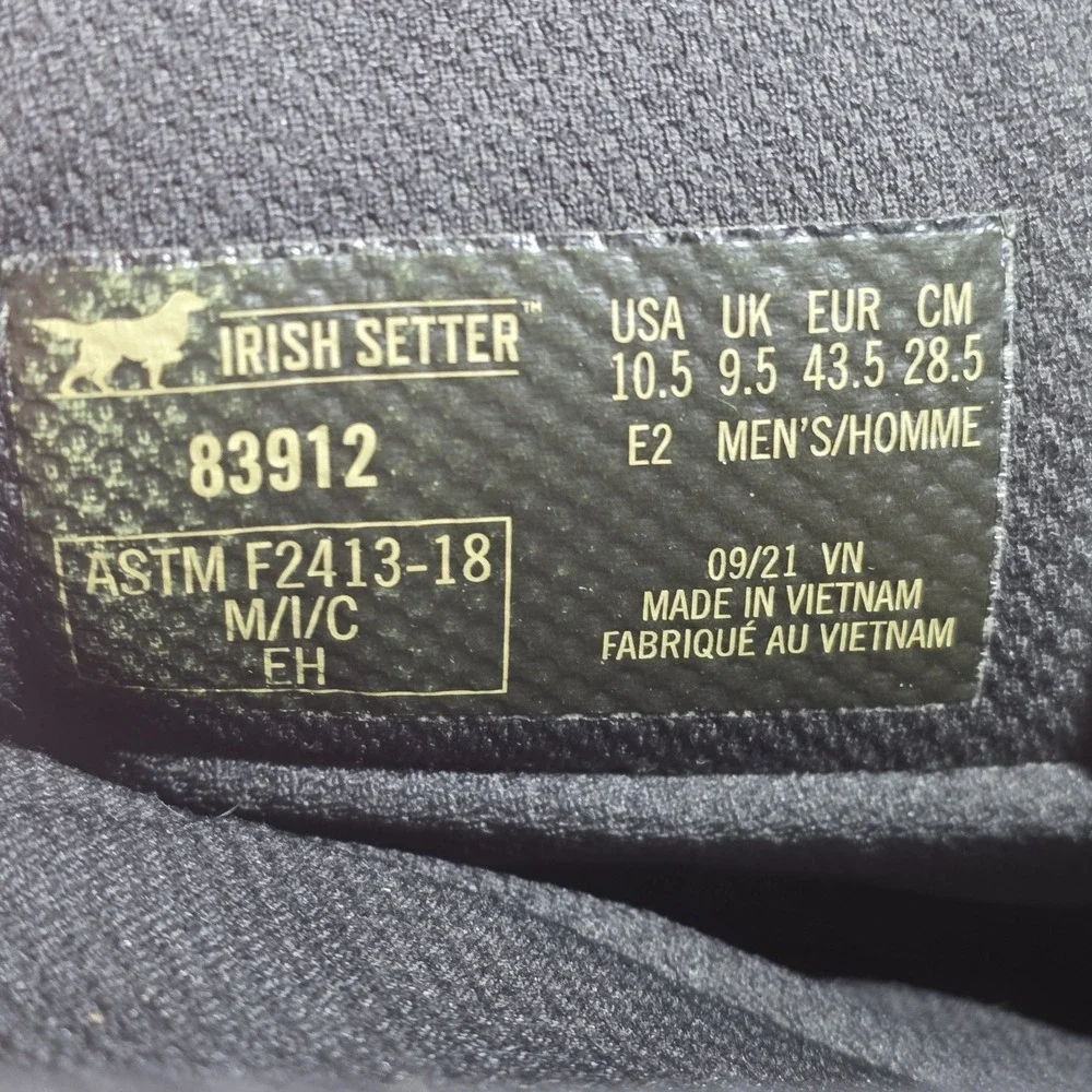 Irish Setter Marshall 83912 Mens 10.5 E2 Steel Toe Pull-On Work Boots Distressed